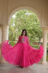 Ka 1275 Faux Georgette Laheriya Print Work Navratri Gown